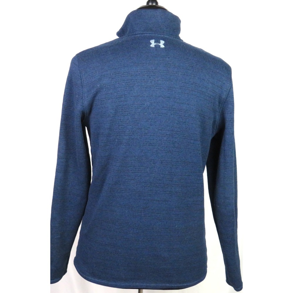 Under Armour Cold Gear Dark Blue Collared Snap Sweater Fleece Jacket Men's Large - Picture 6 of 8